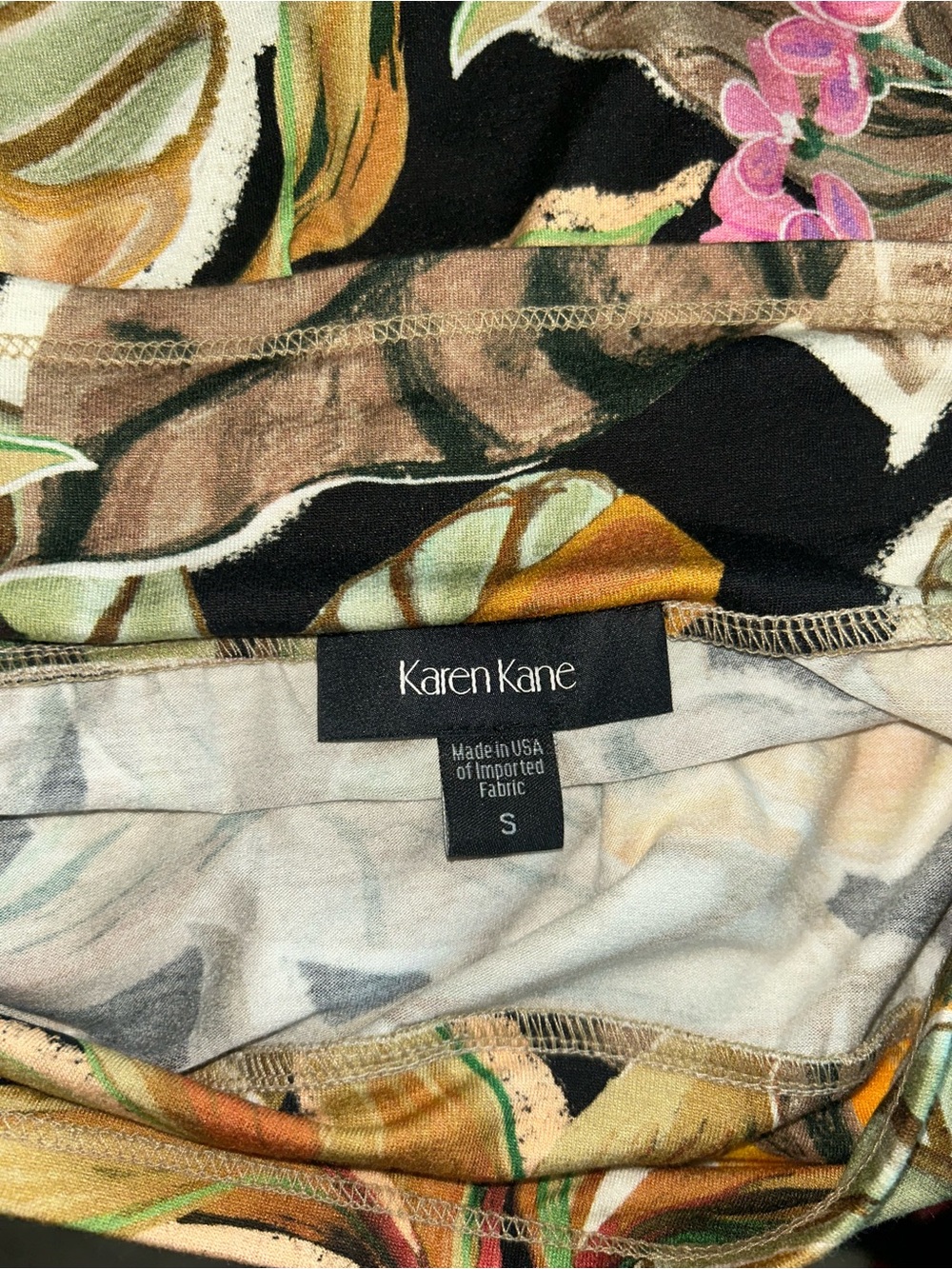 NEW Karen Kane Tropical Floral Maxi Skirt in Yellow, Black and Pink Sz S - Picture 5 of 5